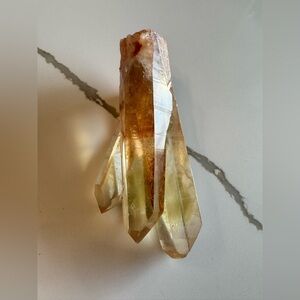 3 Point Citrine Crystal Cluster - 193 grams